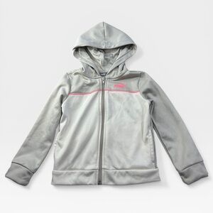 5 for $25🔥PUMA Grey Activewear Zip Front Hooded Jacket Girls 4T